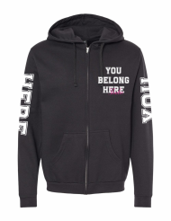 You Belong Here Jumbo Print Zip Hoodie - Image 5