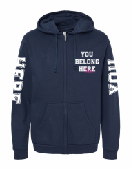 You Belong Here Jumbo Print Zip Hoodie - Image 2